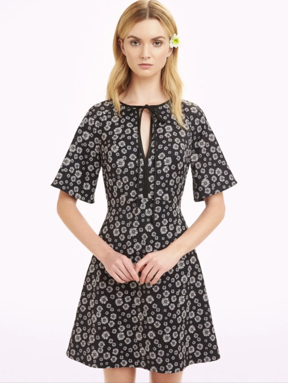 ERIN FETHERSTON Daisy Tie Front Mini Dress